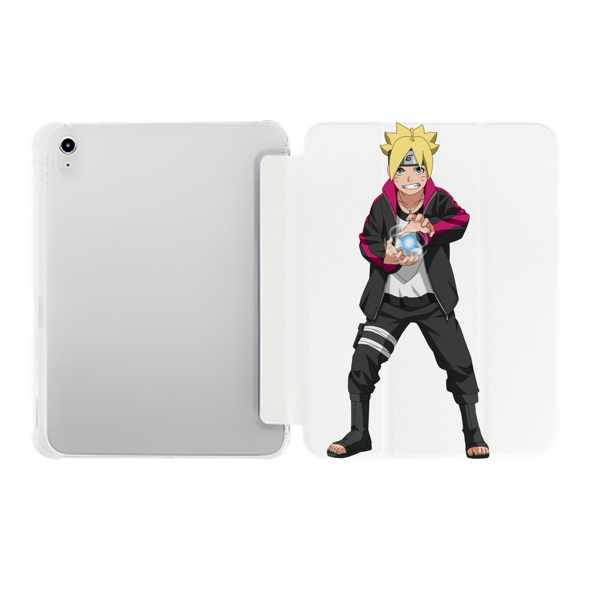 （画像用） NARUTO -ナルト- うずまき ボルト Uzumaki Boruto IPad ケース ペン収納付き 三つ折りスタンド PUレザー×シリコン 対応機種9.5/10.5/10.9インチ